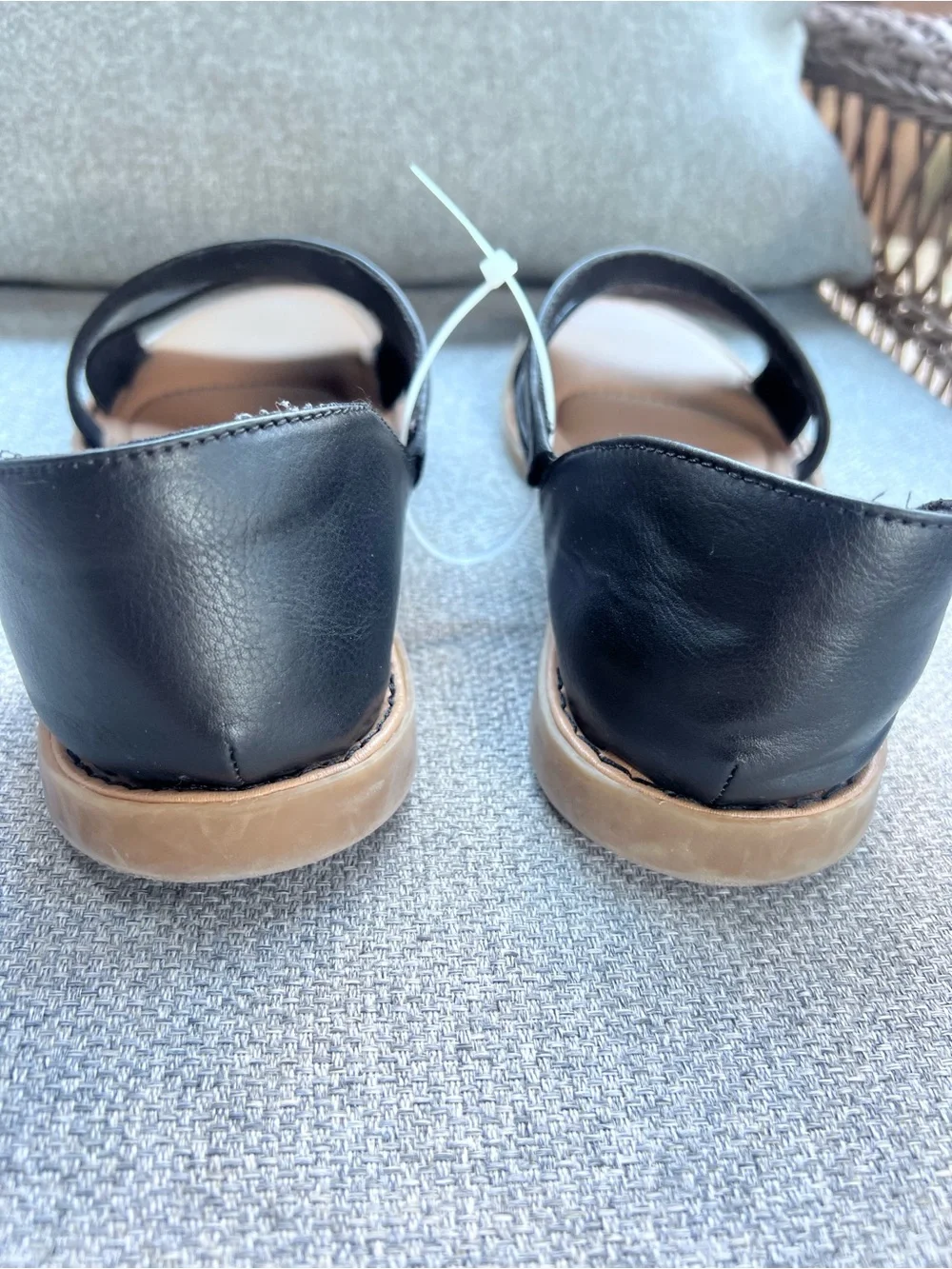b.o.c. Melly Black Asymmetrical Half d'Orsay Flat Sandals Women's Size 11 M